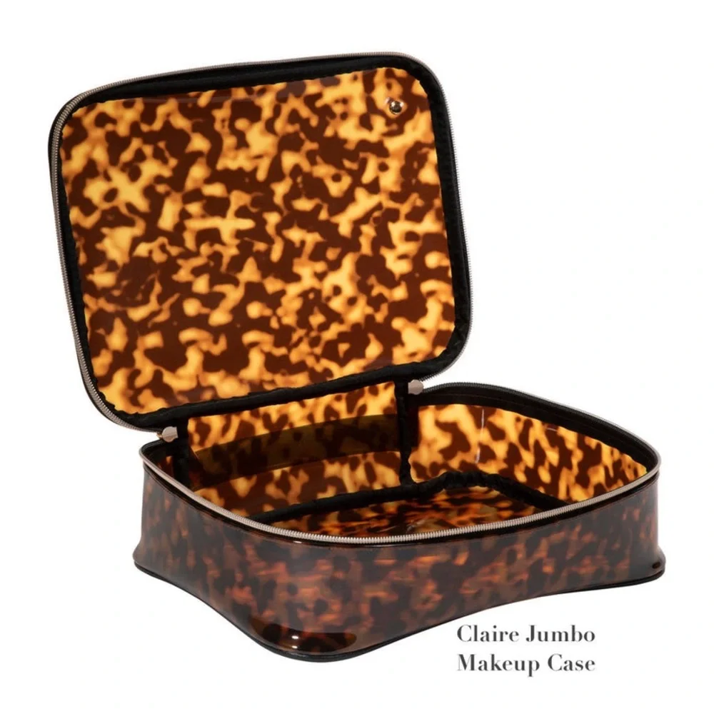 Stephanie Johnson Miami Clearly Tortoise Claire Jumbo Make-up Case-NWT